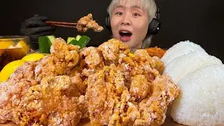 ASMR マヨ唐揚げ大食い‼️〜唐揚げにレモンかけた所でヘルシーにはならねぇ〜【咀嚼音】
