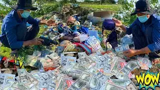 Lucky Man Found A lot Money $ and good thing at Trash Place - Dumpster Diving