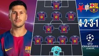 🚨 SLAVIA PRAGUE VS BARCELONA: BARCELONA PREDICTED LINEUP (4-2-3-1) 🔥 CHAMPIONS LEAGUE 25/26