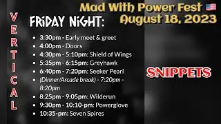 Mad With Power Fest🇺🇸 Snippets from Day 1 (August 18, 2023)