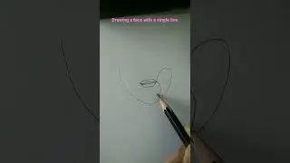 Drawing a face with a single line #shorts #pencildrawing