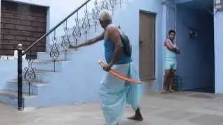 Indian sword fencing. Rajput warrior. Basic technique.Rajastan, Bundi
