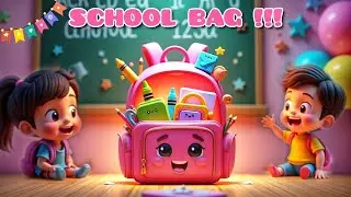 School Bag Rhyme 🎒 | Cartoon Song For Kids | In English | JimJin Toons |