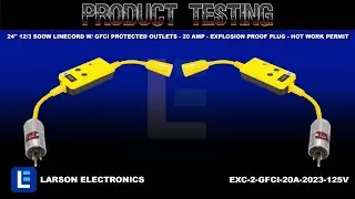 24'' 12/3 SOOW Linecord w/ GFCI Protected Outlets - 20 Amp - Explosion Proof Plug - Hot Work Permit