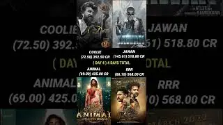 Coolie vs Animal vs Jawan vs Rrr Day 4 Box Office Collection #coolie #rajinikanth