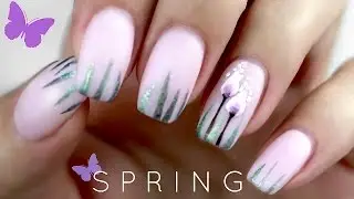 MATTE SPRING NAIL ART 🌱🌷 SIMPLE SPRING FLOWERS NAILS 🦋 FR&Uuml;HLINGS BLUMENN&Auml;GEL MINIMALISTIC NAILS