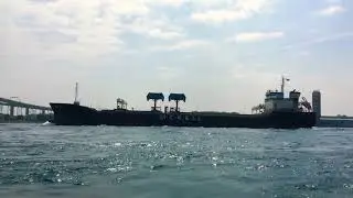 Blue Water Bridge with freighter
