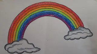 Как нарисовать радугу l Как нарисовать радугу масляной пастелью l Простой пошаговый рисунок радуги