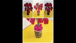 How to make Beautiful Woolen Flowers for Room Decor | Best Out of Waste 🧶