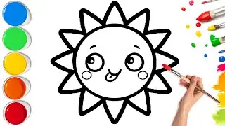 SUN DRAWING | How To Draw a Cute Rainbow Sun | Easy Step By Step Tutorial