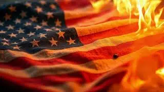 Burning US flag visual loop 🇺🇸🔥( Close up, and in slow motion) 