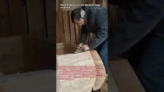 Hand Planing Curved Wooden Edge of A Tub