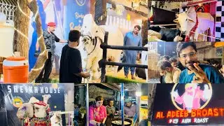 Bakra eid ki ronaq | visited famouse green street cows | famouse al adeeb broast at hussainabad|