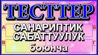 ТЕСТТЕР САНАРИПТИК САБАТТУУЛУК боюнча