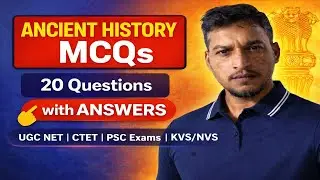 Ancient History of India | Top 20 MCQs with Answers | UGC NET, CTET, PSC | Principal Points