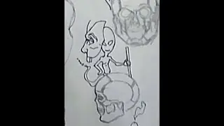 Unmasked Freestyle Ink Drawing