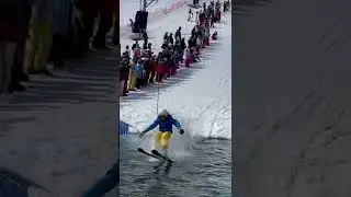 Pond skim 180 at the end