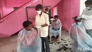 Free Barber service at maa illu orphan home for 150 girls & boys by VFO Foundation team