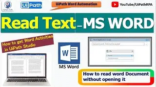 Read Text From Word Document in UiPath | UiPath Word Automation | UiPath RPA