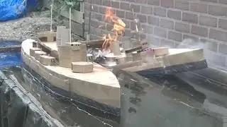 Cardboard Ship On Fire And Sinking: The Battleship Liberte Versus Battleship Lord Nelson