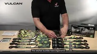 VULCAN Camo Ratchet Strap Tie Down Kit 4-Pack Unboxing