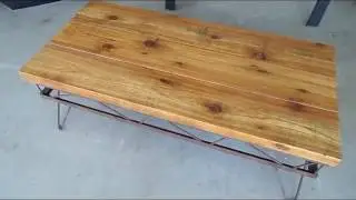 Coffee Table With Upcycled Metal Rebar Hairpin Legs
