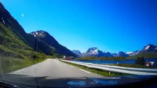 Norway Lofoten. Hyperlapse road E10 from Ramberg to &Aring;.
