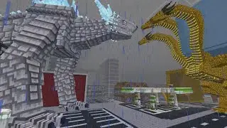 Minecraft mob battle Shimo vs King ghidorah