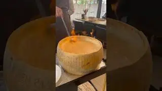 Tartufo in a Parmigiano Cheese Wheel #docedpadama #food #pasta #foodie #cheese