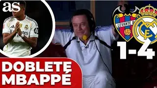 La REACCI&Oacute;N de RONCERO al DOBLETE de MBAPP&Eacute; en &iexcl;TRES MINUTOS! en el LEVANTE 1-4 REAL MADRID | LALIGA