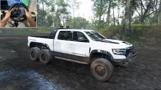 UNREAL CONTROL! RAM Mammoth 6x6 TRX OFFROAD + Logitech G29 Setup!