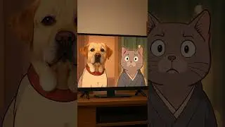 Unexpected Visitors Inside the TV #AnimatedPets #BuddyAndCleo #CartoonMoment