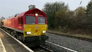 Class 66654 at Wrexham General station 04/11/2024