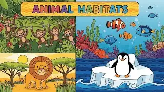 🦁🐧 Animal Habitats | Fun Learning Song for Kids & Toddlers | Happy Tales & Tunes