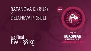 1/4 FW - 38 kg: K. BATANOVA (RUS) df. P. DELCHEVA (BUL) by FALL, 7-2