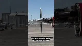 propeller feathering on a PC-12/47E during engine shutdown #pilatus #pc12 #aviation #pilot #mechanic
