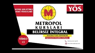 YÖS- İntegral - Belirsiz İntegral/İntegral Alma Yönt.-Trigonometrik Özdeşlikleri Kullanma(1)-Video13