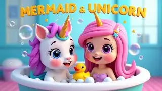 Mermaid & Unicorn Bath Time Song 🛁🦄 | Fun Kids Nursery Rhyme | #Kids Playtime Rhythm. 