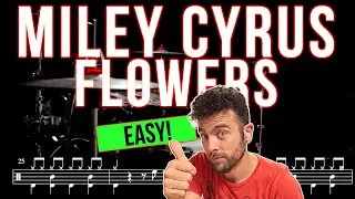Miley Cyrus - Flowers - Drum Cover - (with scrolling drum score)