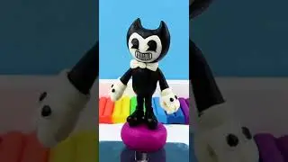 Bendy with clay from game Bendy and the Ink Machine, sculpture timelapse. Tutorial video #shorts