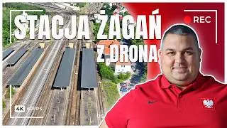 Stacja kolejowa Żagań z drona