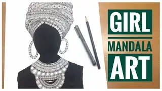 African Girl Mandala art/ doodle/zentangle patterns | How to draw African girl from beginning |