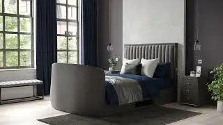 BENSONS FOR BEDS Aura Ottoman TV Bed Frame With Dolby Atmos Surround Sound