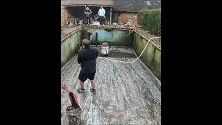 Amazing timelaps of cleaning of swimming pool #cleaning #fyp #swimmingpool