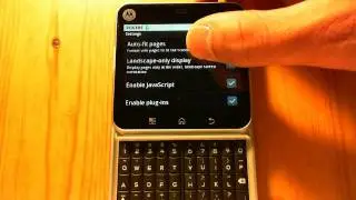 Motorola Flipout Browser Settings