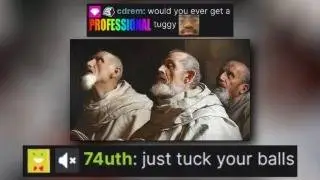Unholy chat banter while holy music plays
