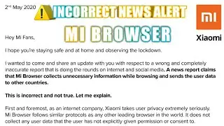 MI BROWSER | XIAOMI SEND USER DATA TO CHINA | AliExpress | ⚠️ INCORRECT NEWS ALERT FROM XIAOMI