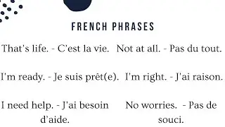 Short French Phrases for Beginners