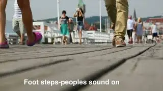 Foot steps peoples sound on street
