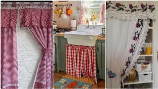 Cottage Kitchen Curtain Inspiration: From Rustic Linen to Floral Prints. #kitchemcurtains #diy 